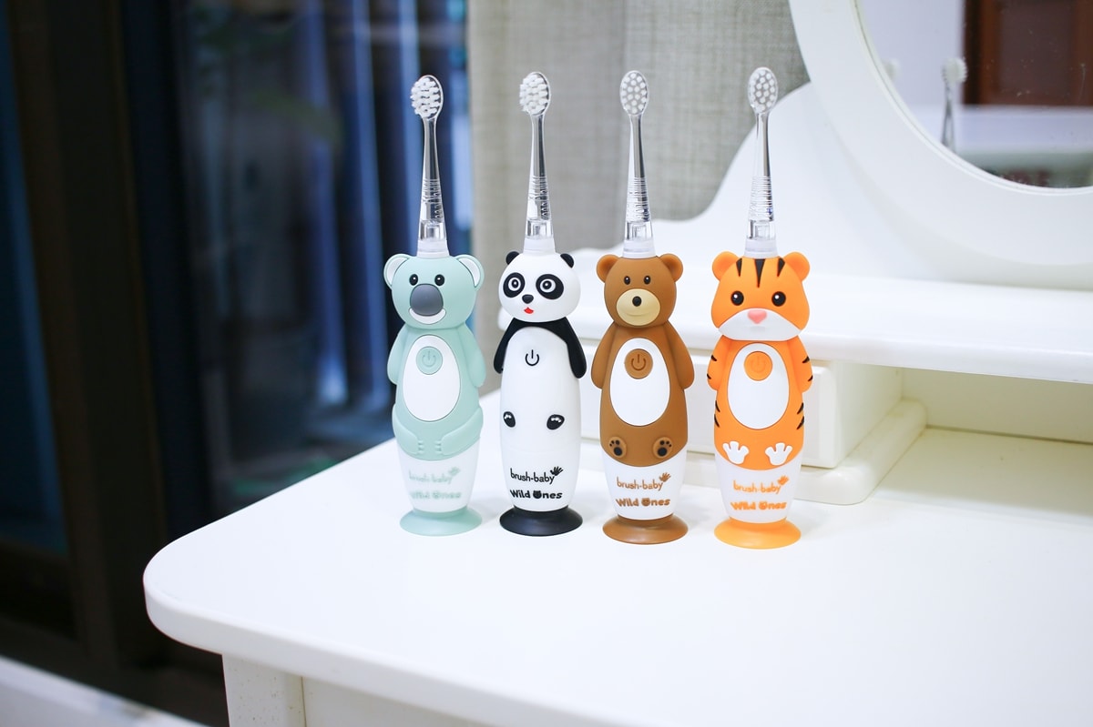 BRUSH BABY電動牙刷、木糖醇牙膏 可愛的動物造型，讓孩子開開心心學習自主刷牙