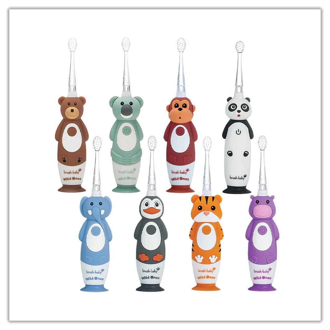 BRUSH BABY電動牙刷、木糖醇牙膏 可愛的動物造型，讓孩子開開心心學習自主刷牙