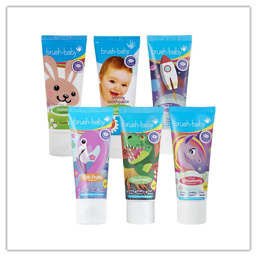 BRUSH BABY電動牙刷、木糖醇牙膏 可愛的動物造型，讓孩子開開心心學習自主刷牙
