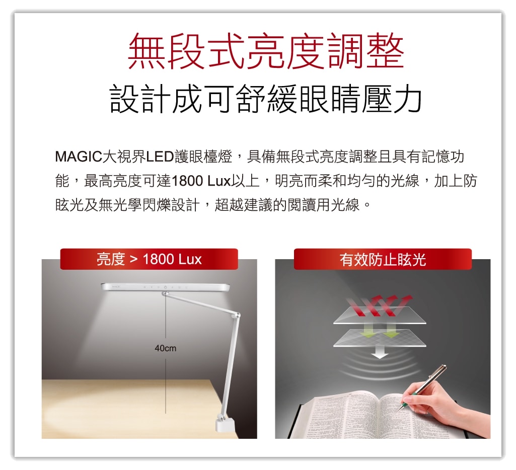 【團購】2026 MAGIC護眼檯燈MA628 LED雙臂夾燈  全新一代自然光LED技術