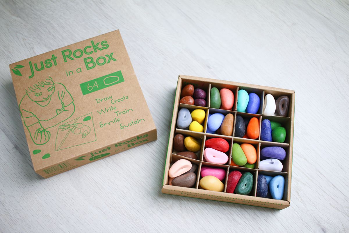 【團購】酷蠟石大豆蠟筆(和著色繪本)Crayon Rocks  色彩豐富、三點握姿輕鬆運筆